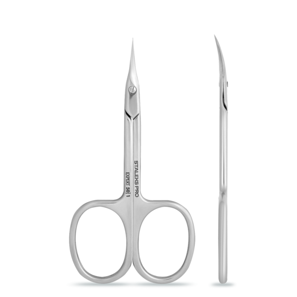 Staleks EXPERT leather cutting scissors, short curved (SE-50/1)